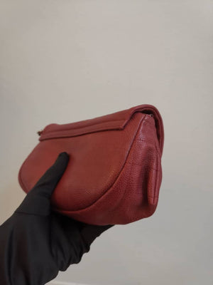 Crossbody Half Moon Flap Dark Red Caviar Leather with SHW