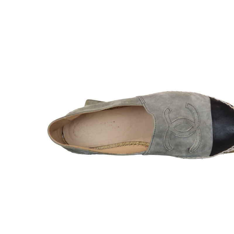 Chanel Espadrilles Glazed Crinkled White Leather 37