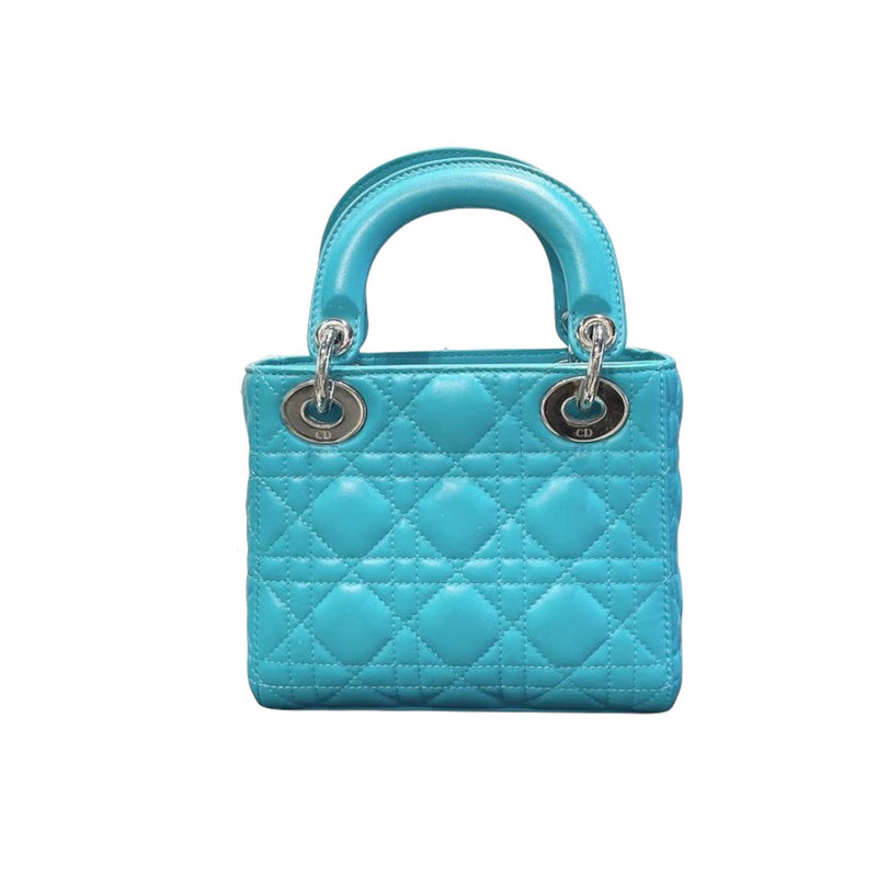 Lady Dior Mini Lambskin Turquoise SHW