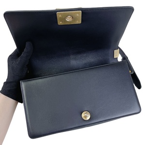 Boy Old Medium Calfskin Black GHW