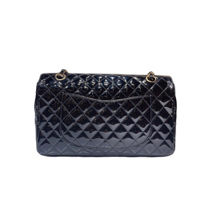 Medium Cruise Charm Single Flap Patent Black