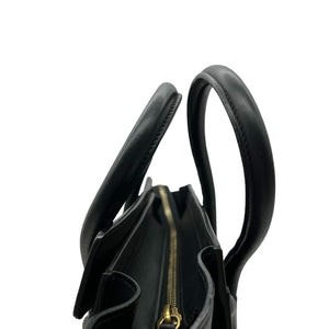 Micro Luggage Tote Smooth Leather Black SHW