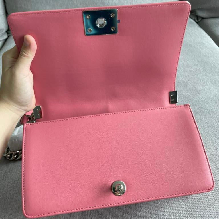 Le Boy Chevron Calfskin Old Medium Pink SHW