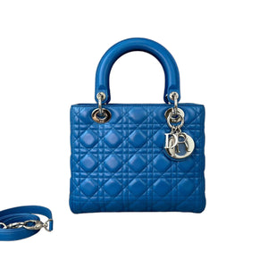 Lady Dior Medium Blue Lambskin SHW