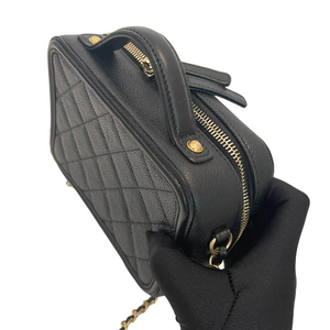 Filigree Vanity Case Caviar Small Black GHW