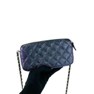 Double Zip WOC Iridescent Black