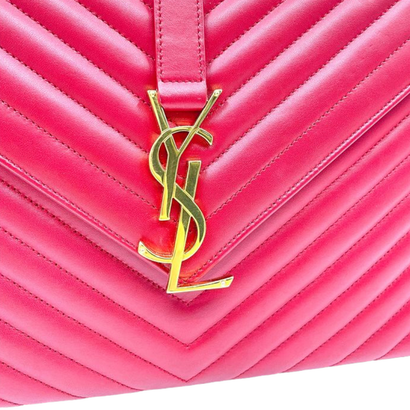 Envelope Large in Chevron Leather Red GHW