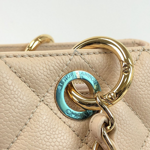 GST Grand Shopping Tote Beige Caviar GHW