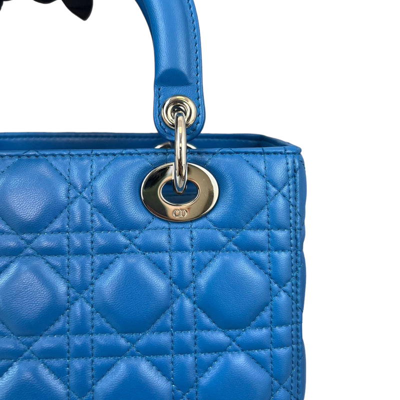 Lady Dior Medium Blue Lambskin SHW