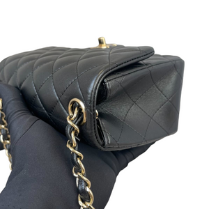 Classic Flap Square Mini Lambskin Black GHW