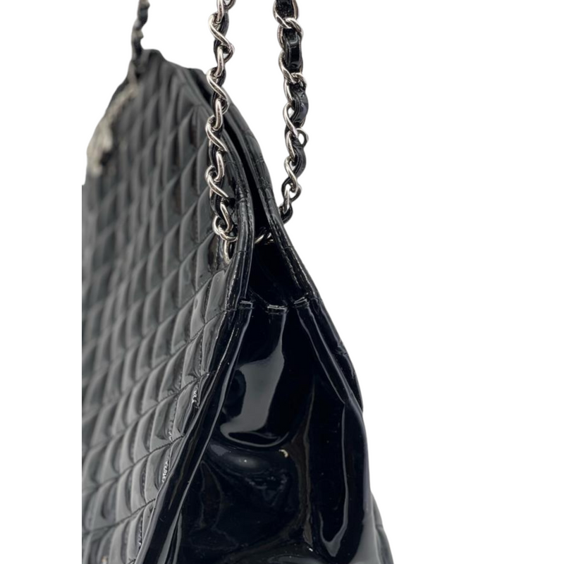 Chanel Large Just Mademoiselle Patent Black SHW