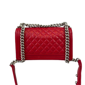 Le Boy Bag Red Perforated Lambskin SHW