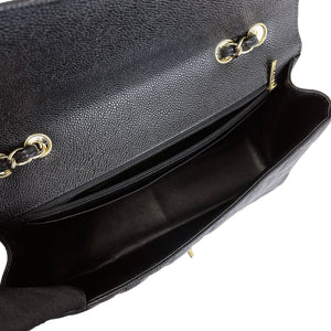 Single Flap Jumbo Black Caviar GHW