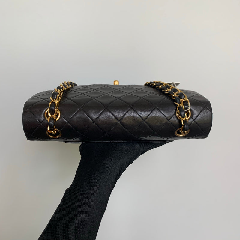 CHANEL Small Classic Double Flap Bag Black Caviar Leather, 24K GHW