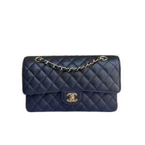 Medium Classic Flap Caviar Black GHW