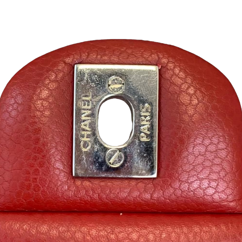 Timeless Clutch in Caviar Leather Red SHW