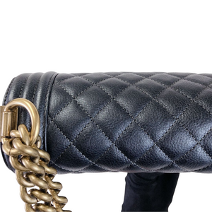 Boy Medium Calfskin Pearl Charcoal GHW