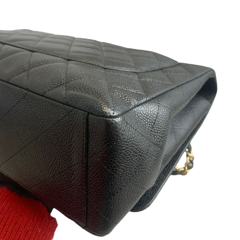 Single Flap Maxi Caviar Black GHW