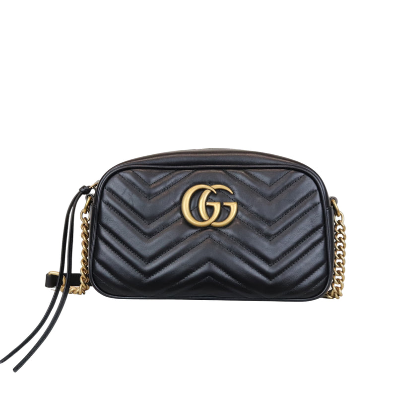 GUCCI GG Marmont Camera Bag in Black Velvet