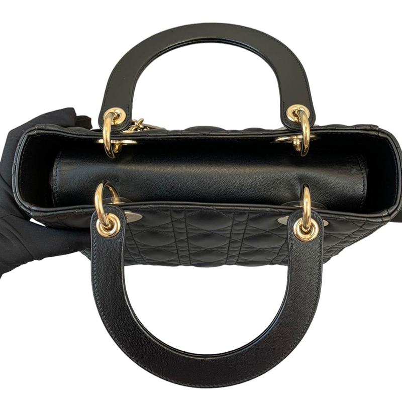 Lady Dior Lambskin Medium Black GHW