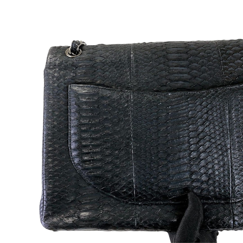 Maxi Double Flap Python Black RHW