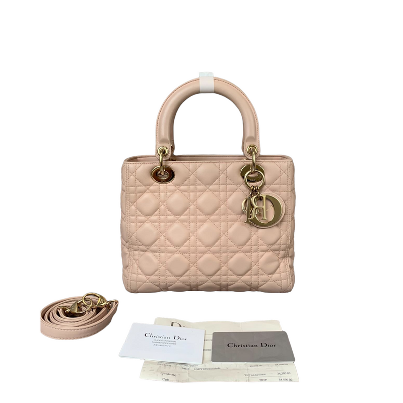 Lady Dior Medium Pink with GHW