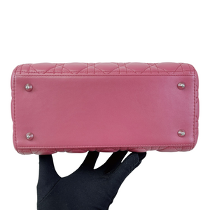 Lady Dior Cannage Lambskin Medium  Pink SHW