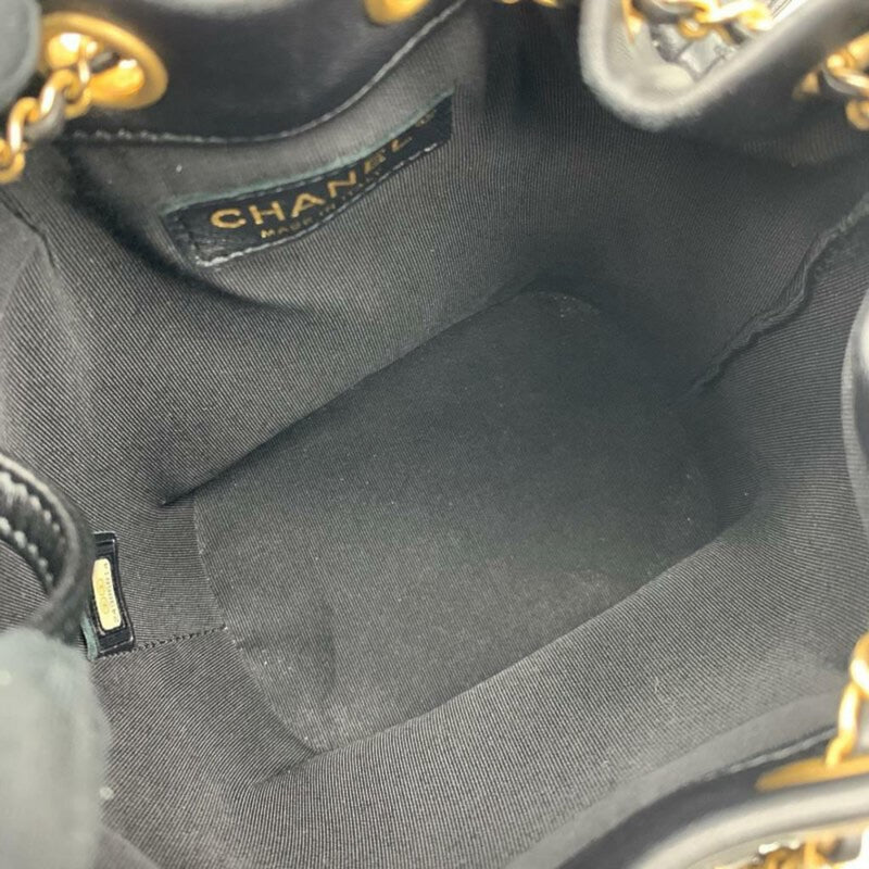 Vintage Chanel Chocolate Drawstring Bucket Bag 