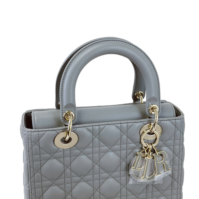 Lady Dior Medium Grey Enamel LGHW