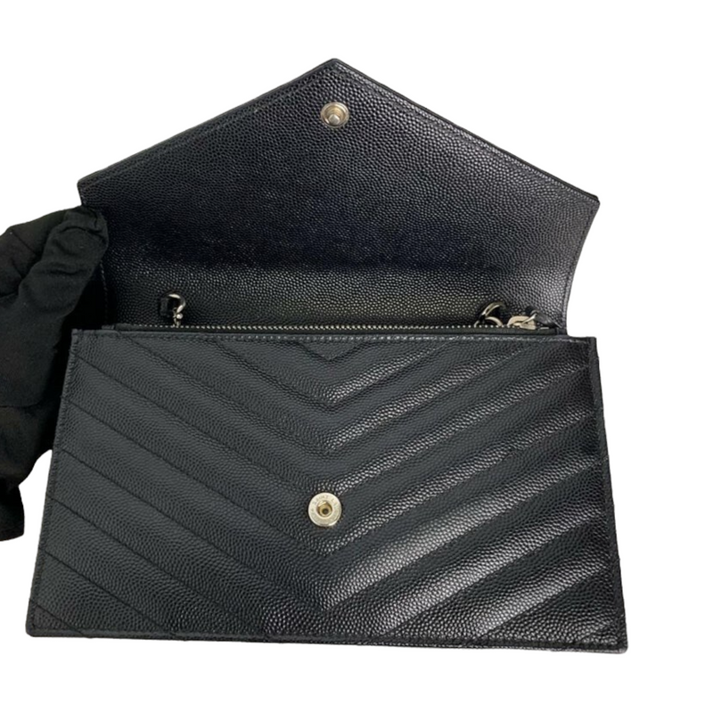 Envelope WOC Small Grained Leather Black SHW