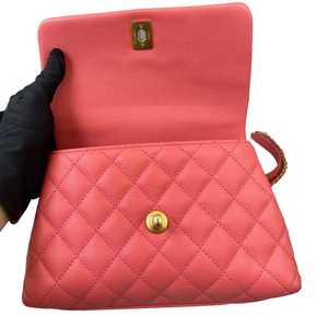 Small Coco Handle Caviar Coral GHW