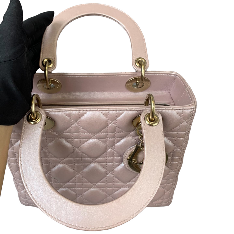 Lady Dior Medium Lambskin Light Pink GHW