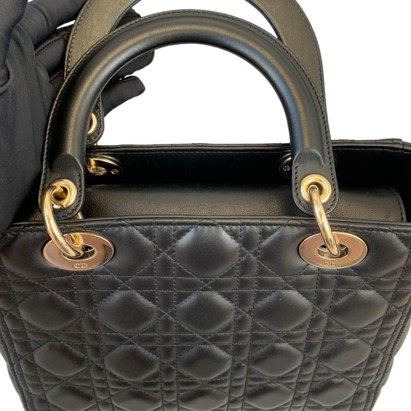Lady Dior Lambskin Medium Black GHW