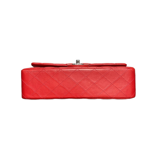 Medium Classic Double Flap Lambskin Red SHW
