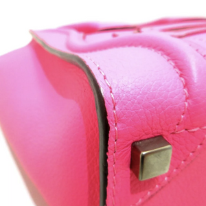 Drummed Leather Micro Luggage Pink