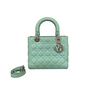 Medium Lady Dior Cannage Aqua SHW