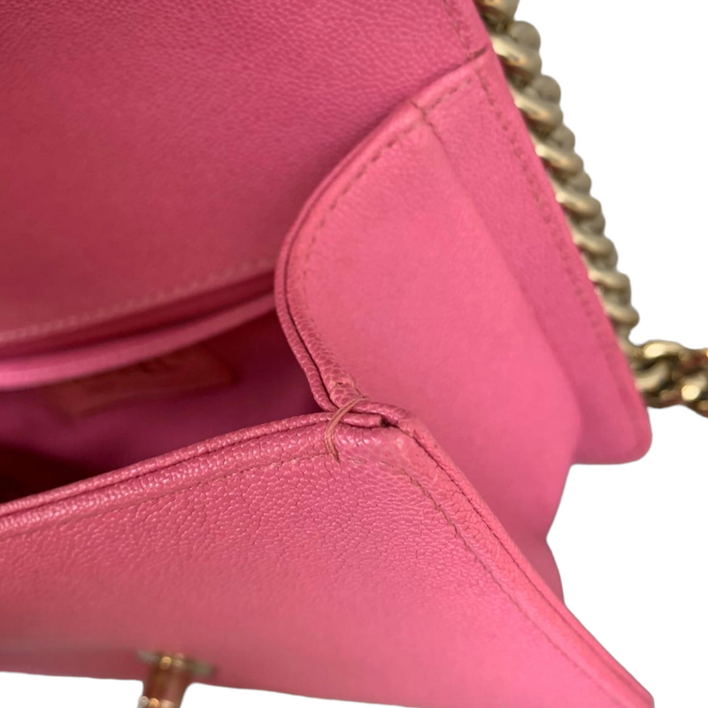 Small Le Boy Caviar Pink GHW
