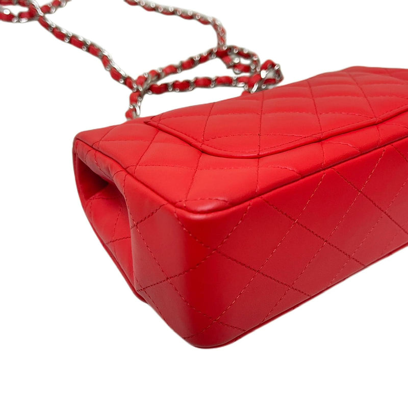 Mini Rectangle Lambskin Red SHW