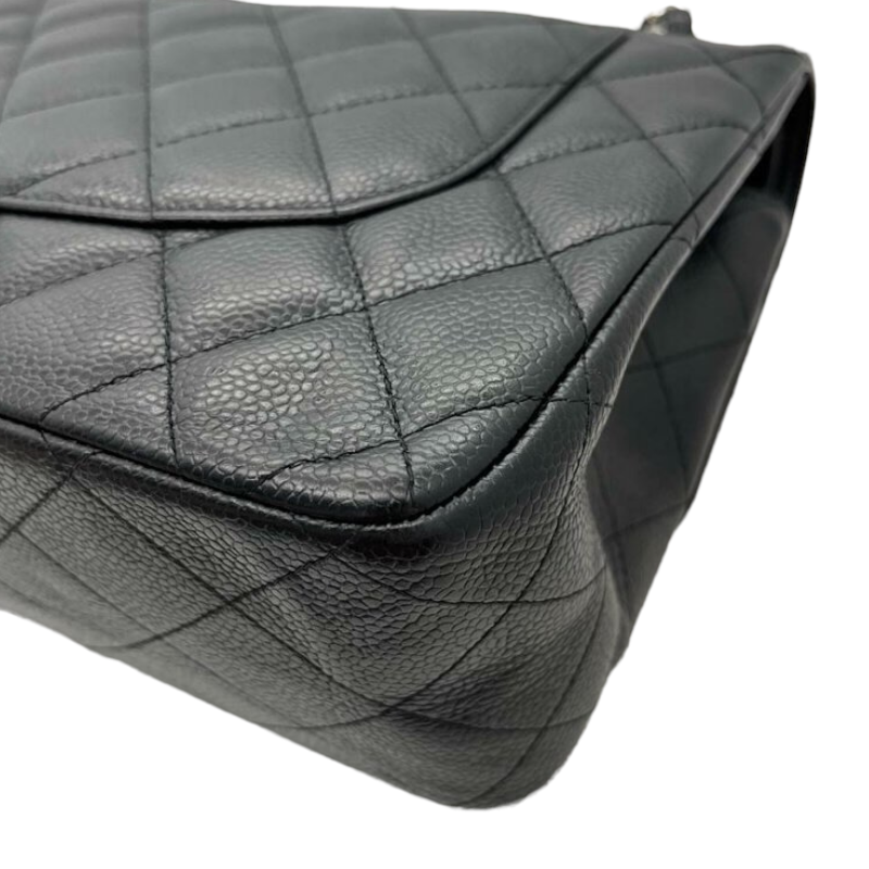 Jumbo Classic Double Flap Caviar Black GHW