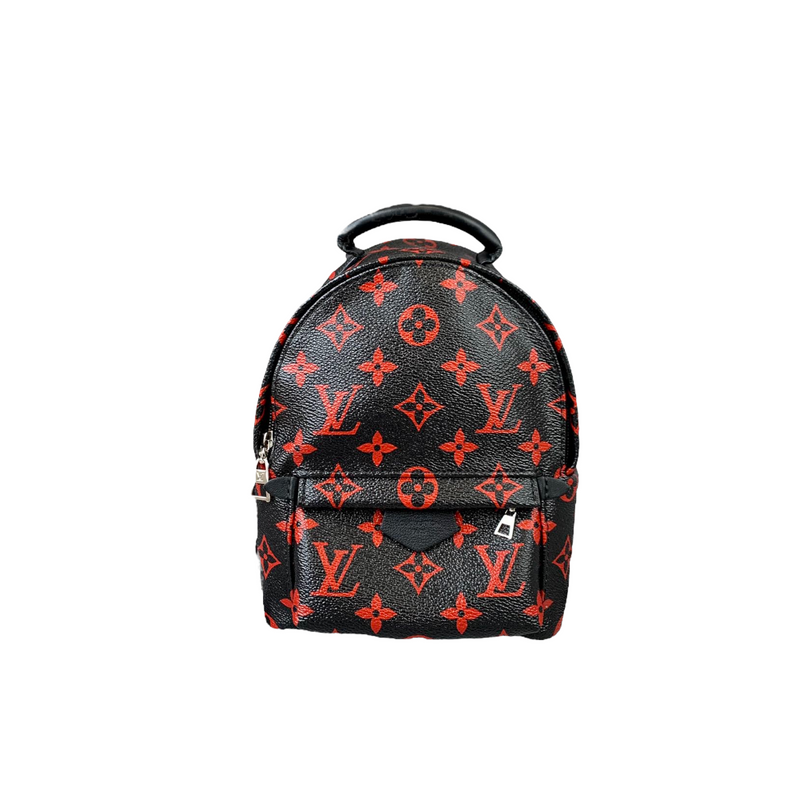 LOUIS VUITTON Monogram Infrarouge Palm Springs PM Backpack Black/Red *Rare*