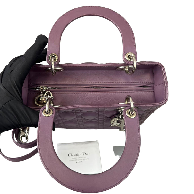 Medium Lady Dior Lambskin Purple SHW