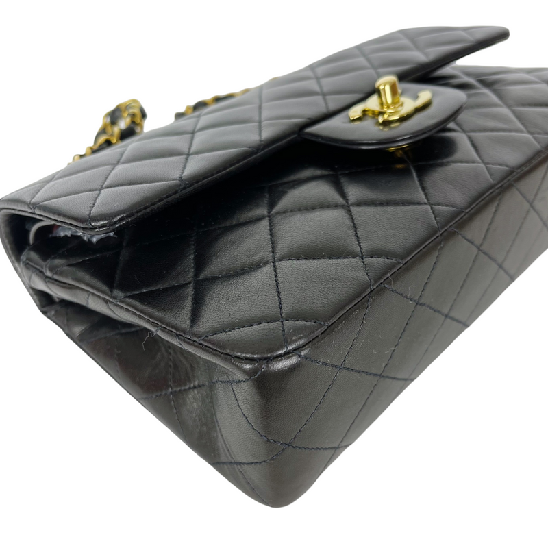 Vintage Classic Double Flap Bag Lambskin Small Black GHW