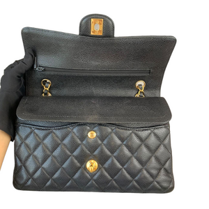 Medium Classic Flap Caviar Black GHW