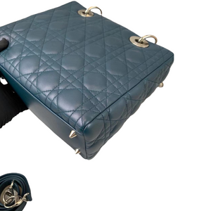 Lady Dior Medium Lambskin Navy Blue SHW