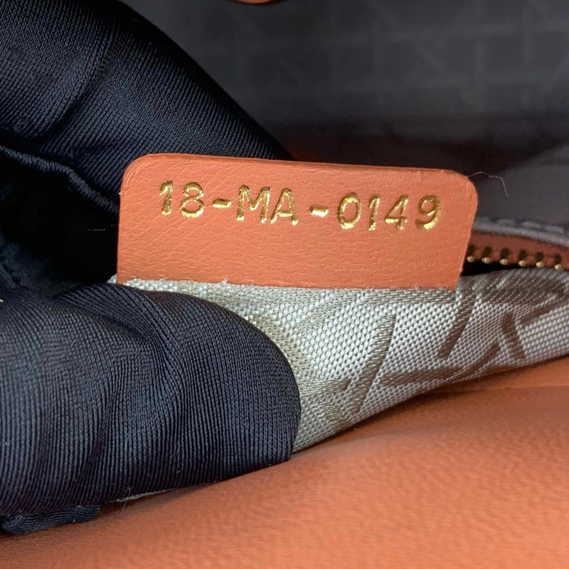 Small ABC Dior Lucky Badges Lambskin Orange GHW