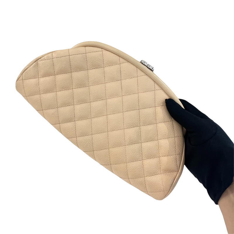 Timeless Clutch Caviar Leather Beige SHW