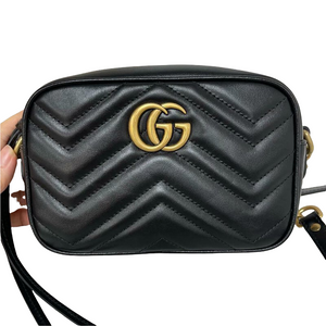 GG Marmont Mini Camera Black GHW