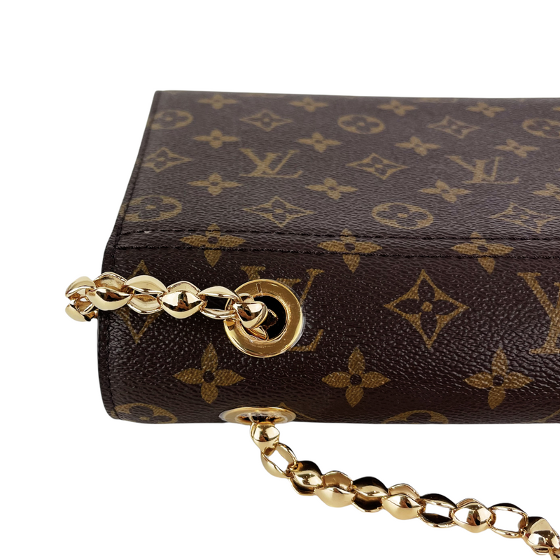 Louis Vuitton Black Monogram Canvas Victoire Chain Bag Louis