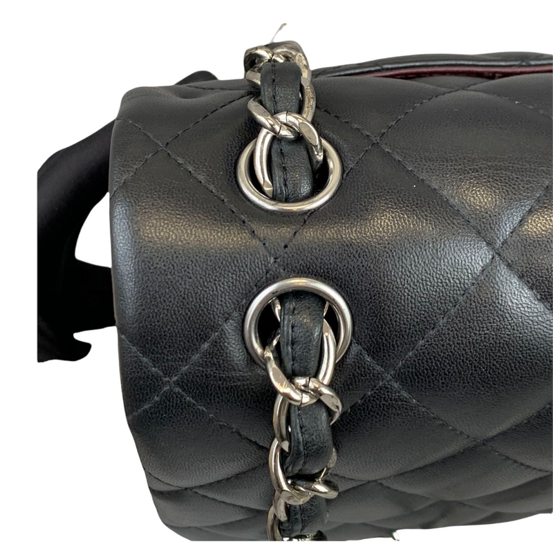 Jumbo Double Flap in Black Lambskin with SHW