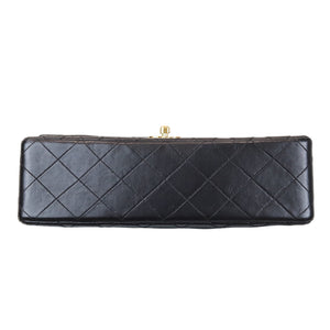 Vintage Classic Medium Double Flap Lambskin Black GHW